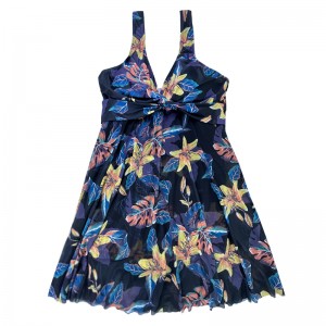 vネックフラワーズプラスサイズの水着