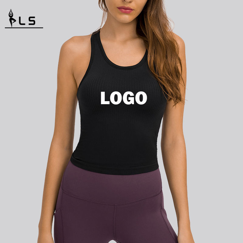 SC102510フィットネス作物タンクトップ女性\\\\ \'S Tシャツリブタンクトップ女性ヨガジムフィットネスワークアウトタンクベストトップ衣類