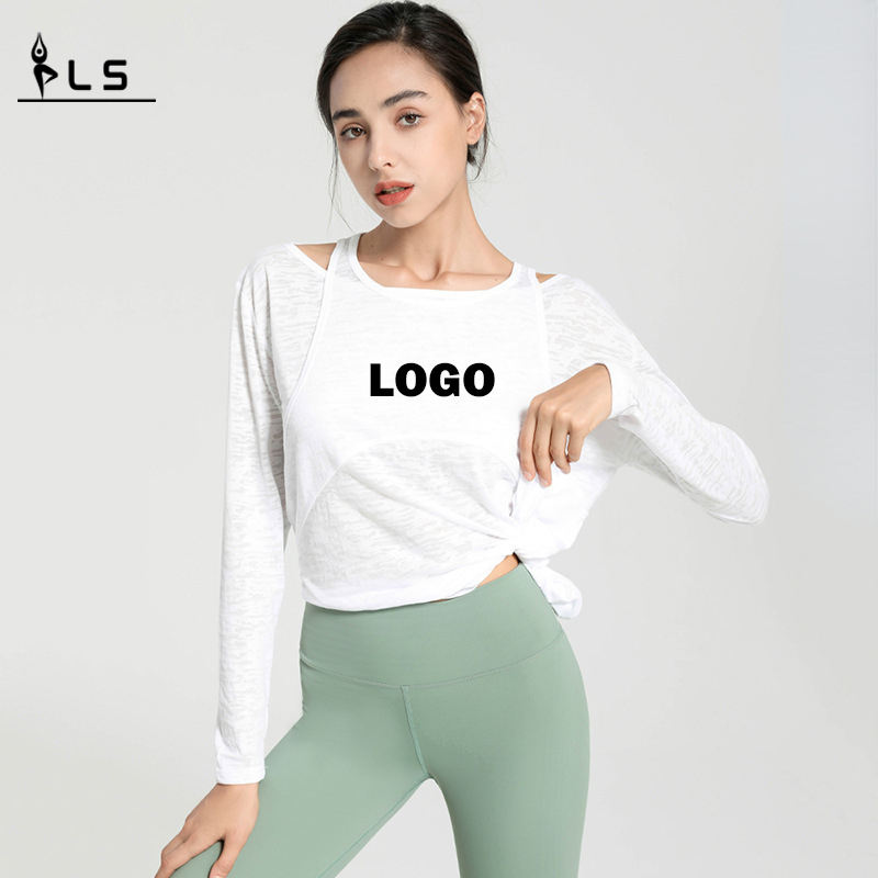 SC10263ヨガTシャツフィットネスランニングラウンドネックTシャツヨガロングスリーブ女性Tシャツジムシャツ