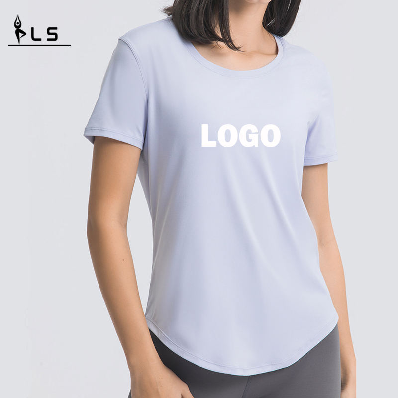 SC102611セール通気性クイック乾燥レジャーヨガTシャツ半袖スポーツヨガトレーニングゆるいクイックドライTシャツの女性