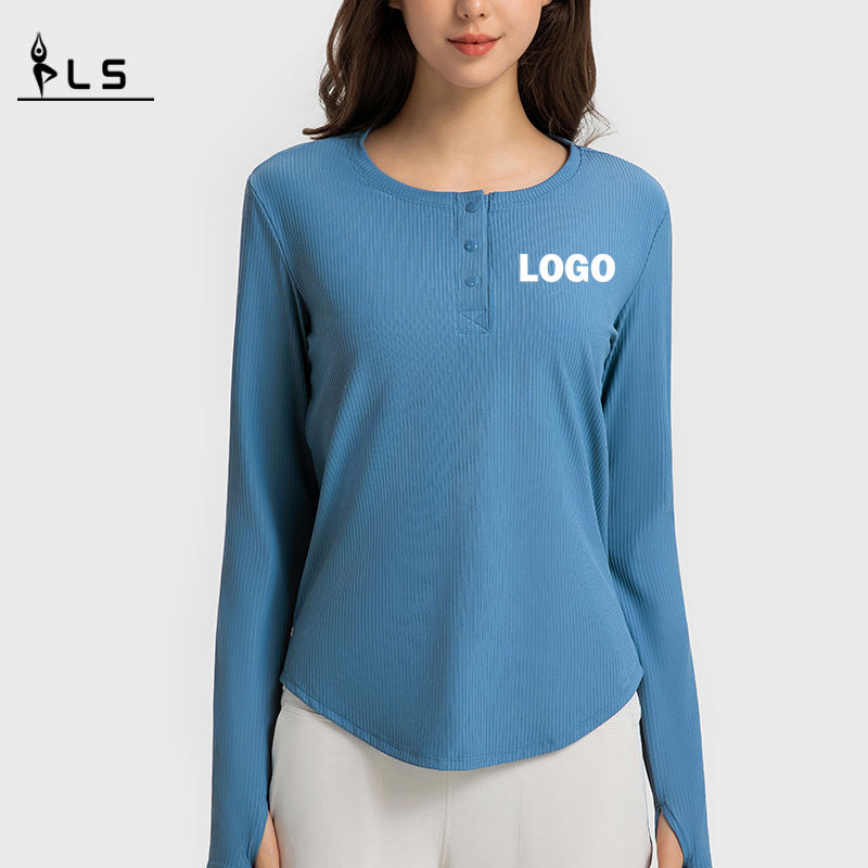 SC102613ロングスリーブヨガシャツヨガTシャツフィットネスラウンドラウンドネックTシャツヨガロングスリーブ女性Tシャツジムシャツ