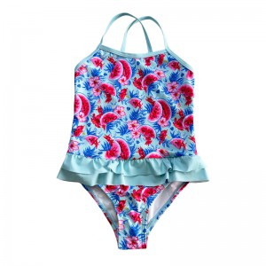 トライアングルワンピーススイカプリント水着