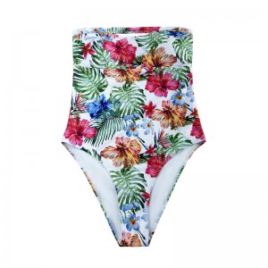 セクシーなストラップレスプリントエスニックワンピース