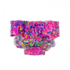 ベビーおむつ印刷された花のプリーツ快適な吸収性とてもかわいい明るいバラのピンク